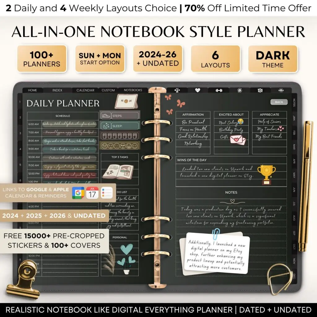 Ultimate Digital Planner 2025-2026 | Dark Mode For Your Life