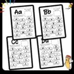 180+ Alphabet Worksheets Printable Tracing Coloring Homeschool Teacher Kids Letters Kindergarten & Prek Toddlers Handwriting Letter Practice - Image 5